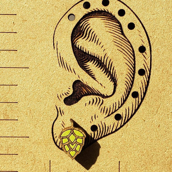 Laser cut hops earrings - Picture 4 of 11